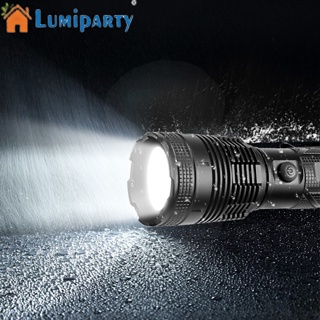 Lumiparty XHP ไฟฉาย LED 90 ดวง พร้อมค้อนนิรภัย กันน้ํา ซูมได้ ชาร์จ USB พร้อมคลิปหนีบปากกา สําหรับตั้งแคมป์