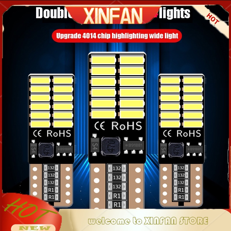 Xinfan หลอดไฟ led 12v 10 w5w 194 501 สีขาว แดง น้ําเงิน สําหรับติดตกแต่งภายในรถยนต์ 1 ชิ้น
