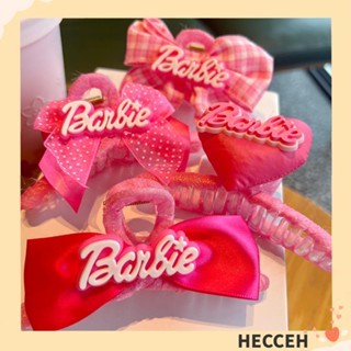 Hecceh กิ๊บติดผมหางม้า สีชมพู เครื่องประดับผม สไตล์บาร์บี้ ตุ๊กตาฉลาม สีพื้น แฟชั่นสําหรับผู้หญิง