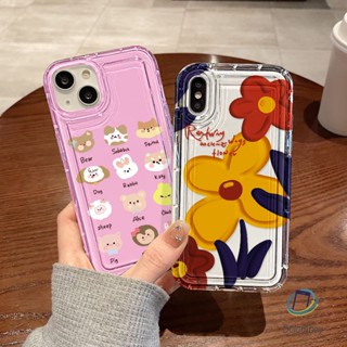 คู่เคสโทรศัพท์โปร่งใสสำหรับ Iphone 11 XR 7Plus 12 13 14 Pro Max 7 8 Plus X XS MAX SE ดอกไม้ ล้างเปลือกกันกระแทกแบบอ่อน