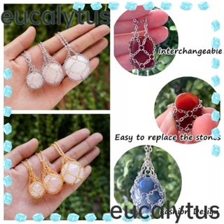 Eucalytus1 สร้อยคอโลหะคริสตัล ทองแดง สีเงิน สําหรับงานปาร์ตี้