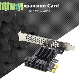 การ์ดอะแดปเตอร์ SATA III PCIe 6Gbps SATA 3.0 เป็น PCI-e 1X 4 พอร์ต พร้อมตัวยึด [highways.th]