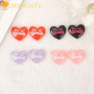 Mxmusty แผ่นเรซิ่น รูปหัวใจ แต่งกลิตเตอร์ แฮนด์เมด สําหรับตุ๊กตาบาร์บี้ Diy 10 ชิ้น