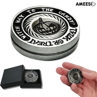 Ameesi EDC Fidget Clicker ขนาดพกพา ฟักทอง สไตล์ไอซี สเตนเลส แฮปติก บรรเทาความเบื่อหน่าย นิ้ว ของเล่นฟิดเจ็ต กดเลื่อน ของเล่นคลายเครียด ของขวัญสําหรับผู้ใหญ่