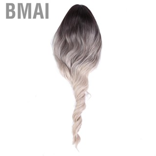 Bmai Black Gradient Beige Long Wavy Wigs Women Wig Hair Replacement