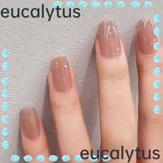 Eucalytus1 เล็บปลอม กลิตเตอร์ สไตล์ฝรั่งเศส สําหรับตกแต่งเล็บ DIY 24 ชิ้น