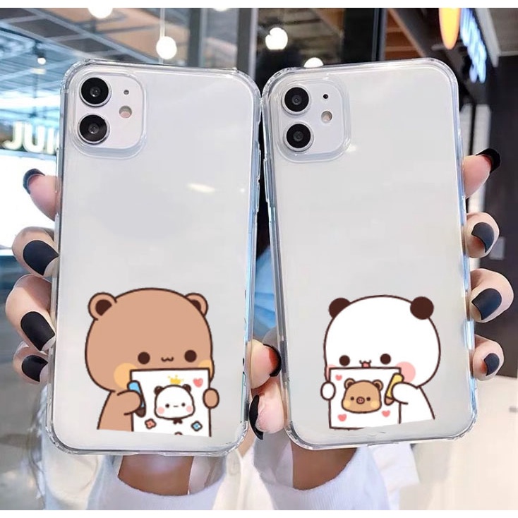 เคสโทรศัพท์คู่รัก แบบซิลิโคน เคสไอโฟนคู่ TPU ip สำหรับ Iphone 18 17 16 15 11 12 13 14 Pro Max couple case bubu and dudu การ์ตูน หมี bear XR 16e XS MAX ip11 ip15 เคสโทรศัพท์คู่ ip14 ip13 casing cover