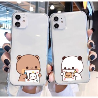 เคสโทรศัพท์มือถือแบบนิ่ม ใส กันกระแทก ลายการ์ตูนหมีน่ารัก สําหรับ IPhone 14 13 12 11 Pro MAX bear cute couple case  IP11 IP12 IP13 IP14 XR XS MAX 7 8 PLUS