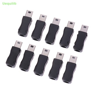 Uequilib ใหม่ ซ็อกเก็ตปลั๊กเชื่อมต่อ USB 5 Pin ตัวผู้ 10 ชิ้น พร้อมฝาครอบพลาสติก สําหรับอะแดปเตอร์สายเคเบิล DIY