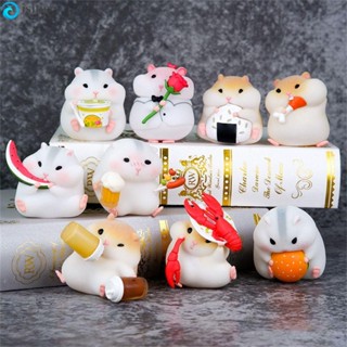 ฟิกเกอร์ ISITA Hamster Clarke Flocking Mouse Gourmet Hamster ขนาดเล็ก สําหรับตกแต่งบ้าน รถยนต์