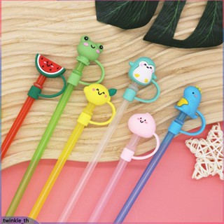 Cartoon Straw Plug Silicone Splash Proof Plugs Tips Cover Cup Accessories Straw Tips Cover Drinking Dust Cap (twinkle.th)