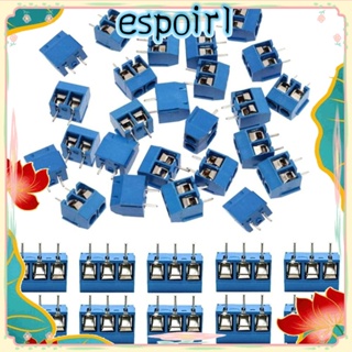 Espo ขั้วต่อบล็อก Pcb สกรูเทอร์มินัล สีฟ้า 2 Pin และ 3 Pin ระยะร่อง 5 มม. 50 X 2 Pin 60 ชิ้น