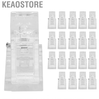 Keaostore 20PCS Nail Tips  Quick Building Poly UV Builder Gel Extension Clamp