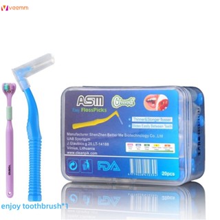 L Shape Push-Pull Interdental Dental Pick Tooth Orthodontic Brush Oral Care สามด้าน แปรงสีฟัน veemm