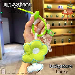 Lucky พวงกุญแจผ้าฝ้าย จี้ดอกไม้ Dacron น่ารัก สําหรับห้อยโทรศัพท์มือถือ