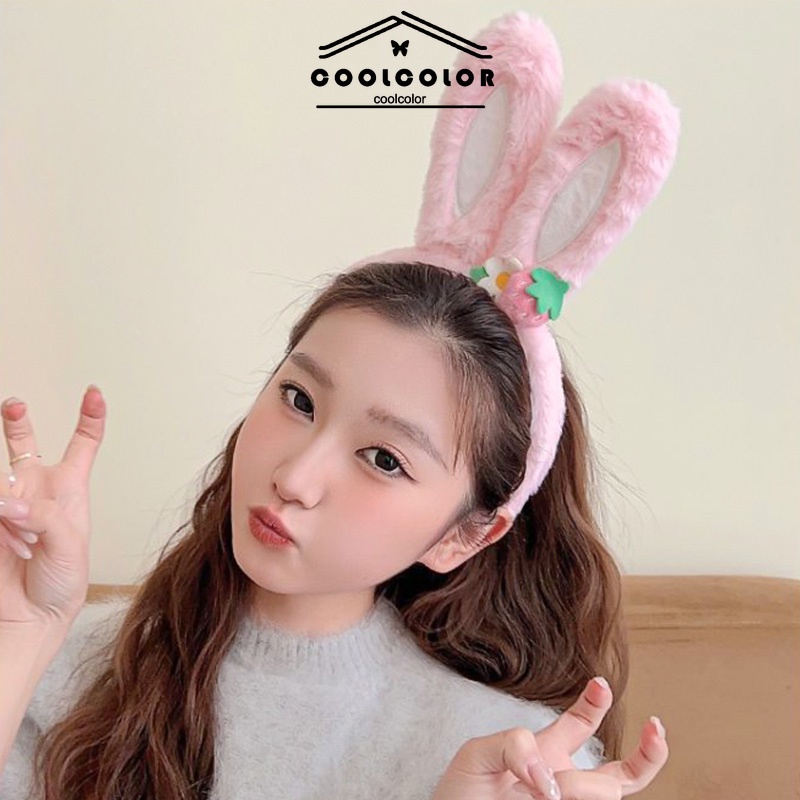 พร้อมส่ง-ที่คาดผมสตรอเบอร์รี่น่ารักดอกไม้หูกระต่ายเด็กผู้หญิงแฟชั่นเกาหลี