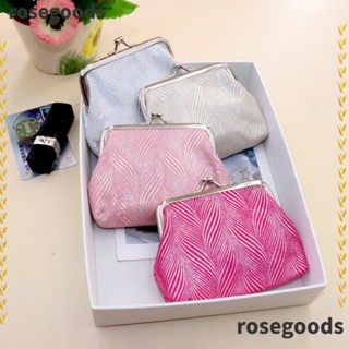 Rosegoods1 กระเป๋าสตางค์ ใบสั้น ผ้าแคนวาส ใส่เหรียญ ลิปสติก ใส่บัตรได้ สําหรับผู้หญิง