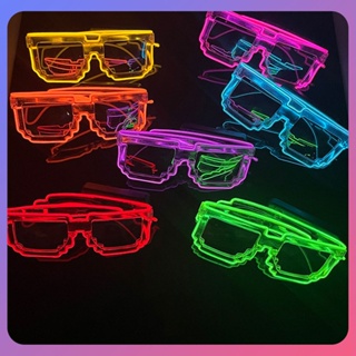 ☛ แว่นตา LED ปาร์ตี้ Cool Wireless Mosaic แว่นตาเปล่งแสง Performance Prom Party Creative Flash Decoration Glasses srlive