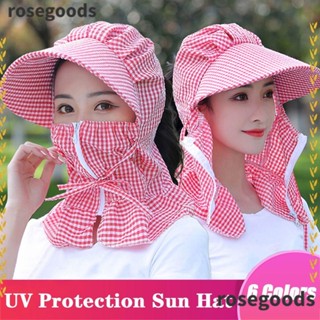 Rosegoods1 หมวกกันแดด ป้องกันใบหน้า และคอ สําหรับตกปลา ล่าสัตว์ เดินป่า