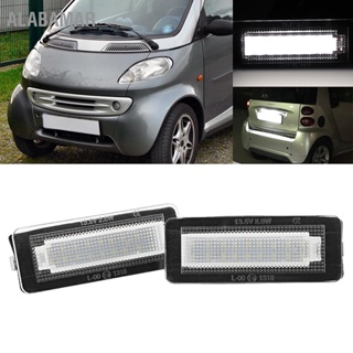 ALABAMAR 2 ชิ้นรถป้ายทะเบียนไฟ LED โคมไฟเหมาะสำหรับเบนซ์สมาร์ท Fortwo W450 W451 W453