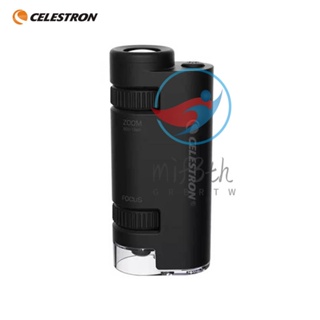 Mif)celestron กล้องจุลทรรศน์พลังงานสูง มีไฟ LED แบบพกพา พร้อมไฟ 60X-120X ซูมได้หลายระดับ