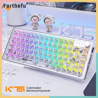 ★ Forthefu ★  K75 คีย์บอร์ดแบบมีสาย Dual ISSP 82 คีย์ สําหรับคอมพิวเตอร์ตั้งโต๊ะ