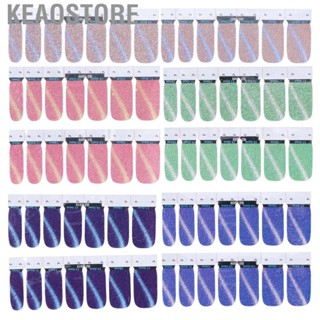 Keaostore 14pcs Self-Adhesive Nail  DIY Glitter Fashionable Polish Strip Full