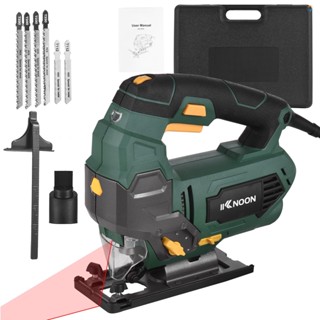 {fash} Kknoon จิ๊กซอว์ 800W 6.5 แอมป์ 3000 SPM 6 ความเร็ว พร้อมเลเซอร์±45° Bevel เลื่อยจิ๊กซอว์ไฟฟ้า ทองแดงบริสุทธิ์ 4 แบบ พร้อมใบมีดเปลี่ยน 6 ชิ้น