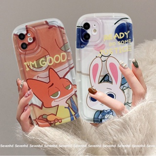 เคสโทรศัพท์มือถือ แบบนิ่ม ลายการ์ตูนสุนัขจิ้งจอก และกระต่าย สําหรับ iPhone 14 13 12 11 Pro Max Xs Max Xr X 7 8 6 6s Plus