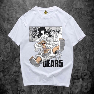 ป่าOne Piece Luffy Gear 5 Japanese Anime T-Shirt วันพีซลูฟี่เกียร์ 5 อะนิเมะญี่ปุ่นเสื้อยืด(S-5XL)