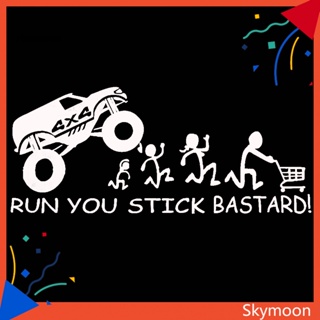 Skym* สติกเกอร์สะท้อนแสง ลาย Run You Stick Bastard กันน้ํา สําหรับติดตกแต่งรถยนต์