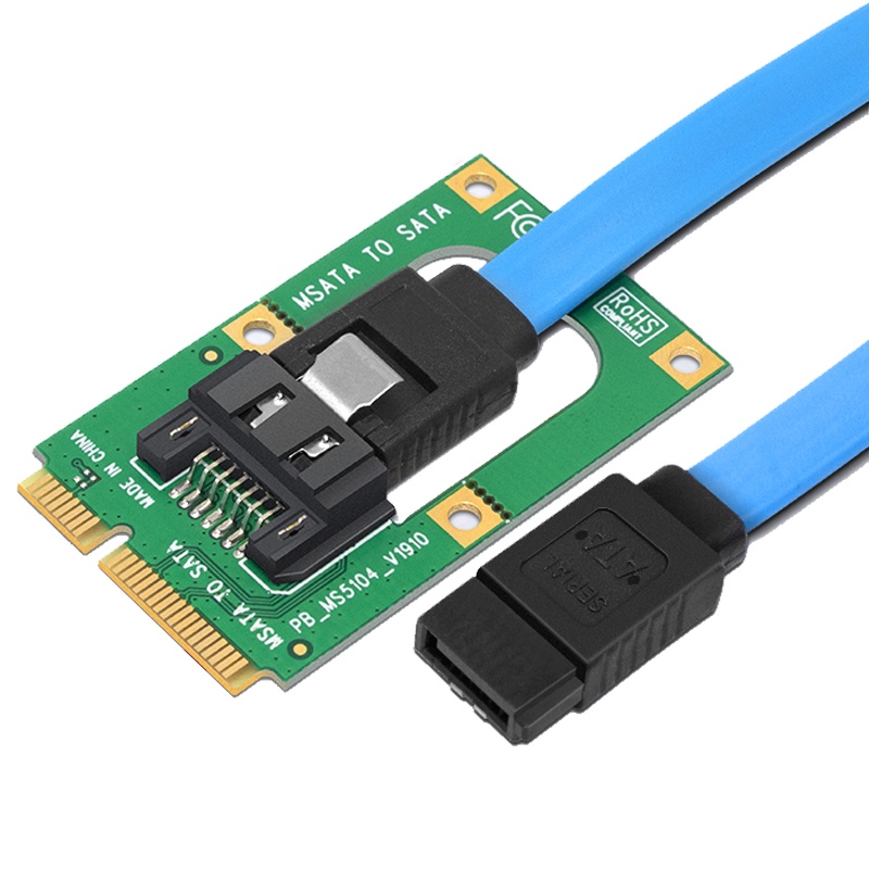 MSATA to SATA Converter Card Mini SATA to 7-Pin SATA Extension Adapter Full-สูงครึ่งขนาดสําหรับ 2.5 