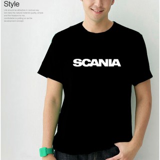 เสื้อยืดคอกลม แขนสั้น ผ้าฝ้ายแท้ พิมพ์ลายรถยนต์ รถบรรทุก Scania แฟชั่นฤดูร้อน สําหรับผู้ชาย