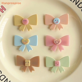 Hanprospree&gt; กิ๊บติดผม รูปโบว์หน้ายิ้มน่ารัก เครื่องประดับ สําหรับเด็กผู้หญิง