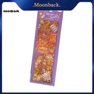 &lt;moonback&gt; สติกเกอร์กระดาษใส สไตล์วินเทจ สําหรับตกแต่งสมุดภาพ 3 แผ่น