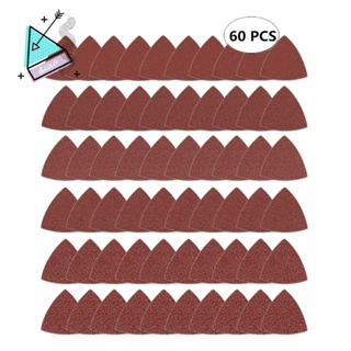 แผ่นกระดาษทราย ทรงสามเหลี่ยม 3-1/8 นิ้ว คละแบบ 40 60 80 100 120 240 กริต 60 ชิ้น
