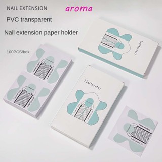 Aroma ถาดกระดาษต่อเล็บ ลายฉลุ แบบมืออาชีพ สําหรับต่อเล็บ 100 ชิ้น ต่อชุด