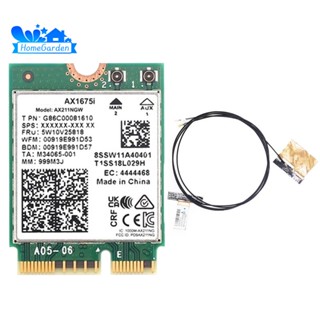 การ์ด WiFi AX1675I พร้อมเสาอากาศ WiFi 6E M.2 Key E CNVio 2 Tri Band 2.4G 5G 6Ghz AX211 BT 5.2 รองรับ Win 10 2 ชิ้น