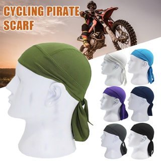 New 1pc Men Women Plain Black Fitted Biker Bandana Head Tie Down Pirate Scarf