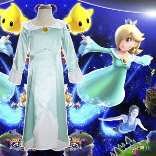 [New product in stock] Jiarong Mario Galaxy Rojita cos princess dress Rosalina anime childrens adult 9GRS