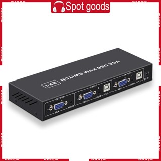 Win VGA KVM อะแดปเตอร์แยกหน้าจอ VGA 2 พอร์ต เข้า 2 ออก 1 สําหรับเครื่องพิมพ์ คีย์บอร์ด และเมาส์ คอมพิวเตอร์