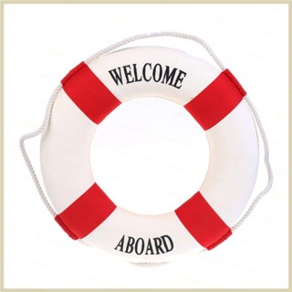 แหวนทุ่นลอยน้ํา Welcome Aboard Nautical Lifebuoy สําหรับแขวนตกแต่งบ้าน