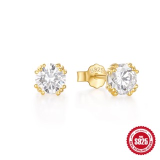 ต่างหูสตั๊ด เพชรโมอิส 5mm moissanite diamond stud earring