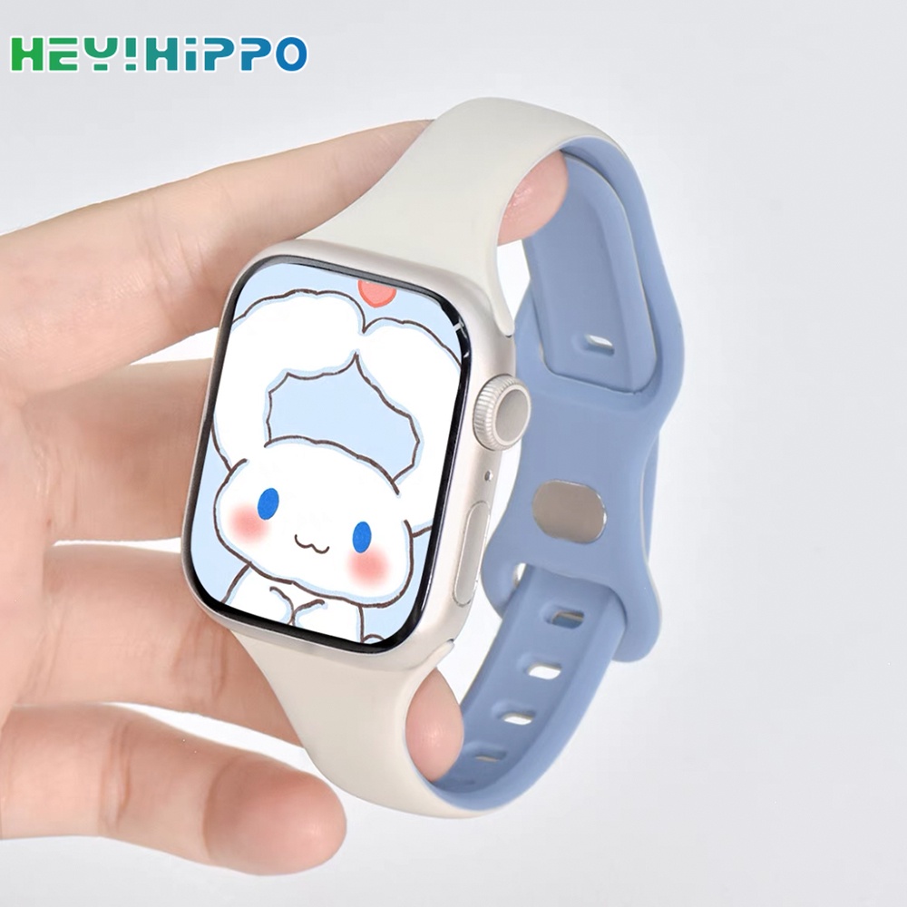 สายนาฬิกาข้อมือซิลิโคน ลายผีเสื้อน่ารัก สําหรับ iwatch series 10 9 8 7 6 4 5 SE 3 2 45 44 42 41 40 38 49 มม.46มม.s10 42มม.