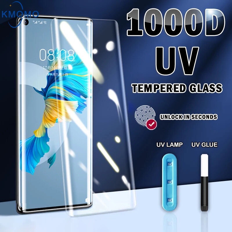 UV ฟิล์มกระจก เต็มจอ Huawei P50 P30 P40 Mate 50 Pro 40 30 20 Plus Nova 11 10 Pro 9 8 Honor Magic 4 5G