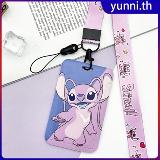 10 ประเภท Angel &amp; Stitch ผู้ถือบัตรโทรศัพท์ Lanyard สายคล้องคอเชือกอะนิเมะรูป Stitch PVC นักเรียน Campus Id Badge การ์ดของขวัญ Yunni