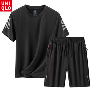 Uniqlo M-5XL ฤดูร้อน สามบาร์ ผู้ชาย ตาข่าย กางเกงขาสั้น แห้งเร็ว ชุดหลวม บางเฉียบ ระบายอากาศ กีฬา ชุดวิ่ง ผู้ชาย