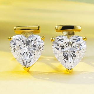 4ct heart moissanite diamond stud earrings ต่างหูสตั๊ด เพชรโมอิส รูปหัวใจ 4ct