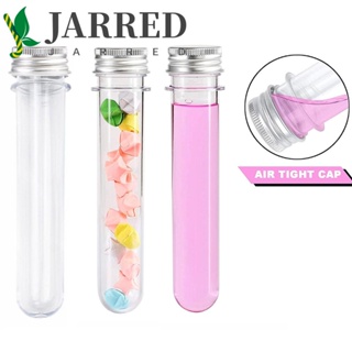 Jarred หลอดทดลองพลาสติกใส ด้านล่างแบน 30 มล. พร้อมฝาปิดอลูมิเนียม สําหรับห้องปฏิบัติการ โรงเรียน