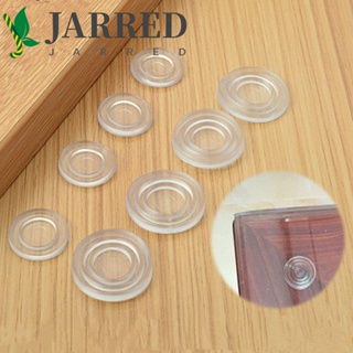 Jarred ฝาครอบขาเก้าอี้ ทรงกลม 10 ชิ้น กระจกนิรภัยคงที่ เฟอร์นิเจอร์ กันชน ป้องกันพื้น เก้าอี้ เคสป้องกัน แผ่นจับนุ่ม